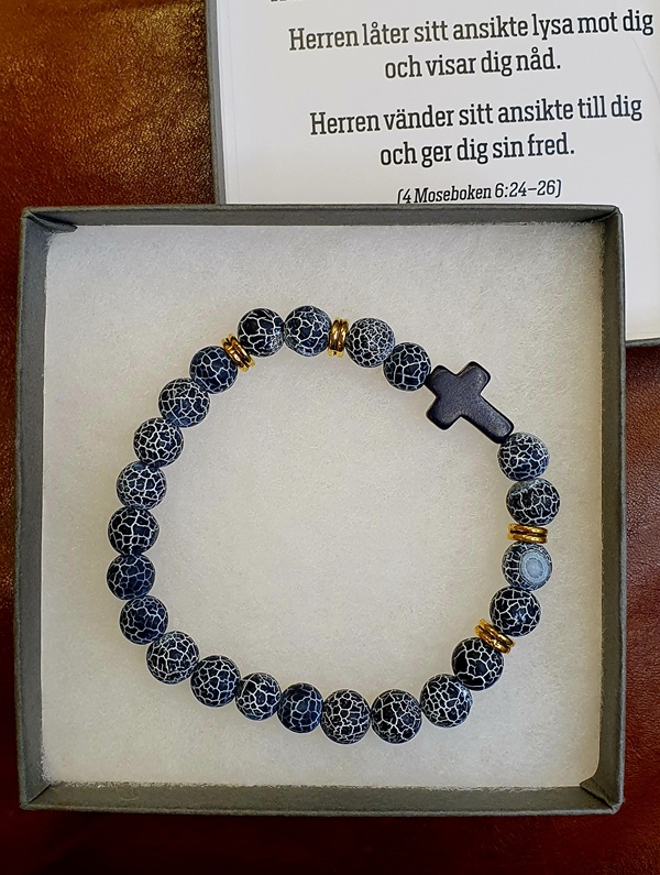 Armband kula – blå (med ask)